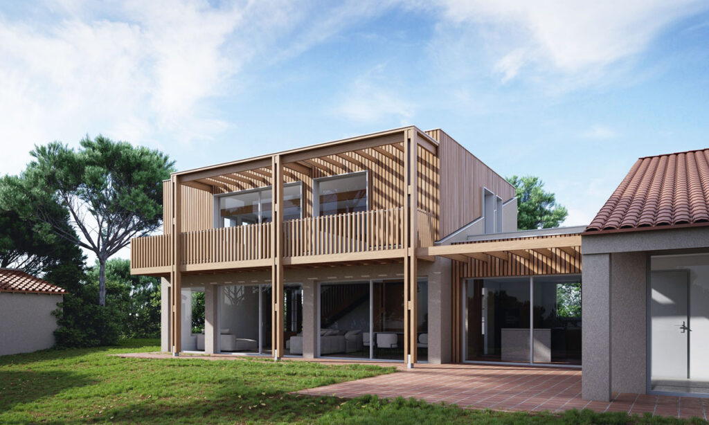 Villa - Villa année 60 - DONY Architectes - Architecte Nîmes - Extension bois - Pergola bois Nîmes - Pergola bois